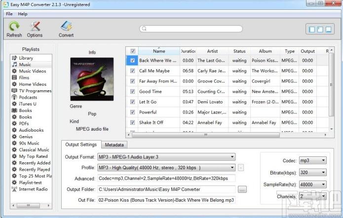 Easy M4P Converter下载,M4P转MP3工具,音频转换