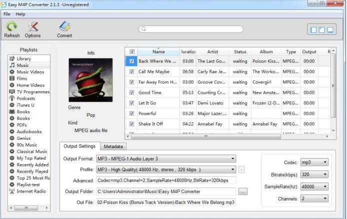 Easy M4P Converter下载,M4P转MP3工具,音频转换