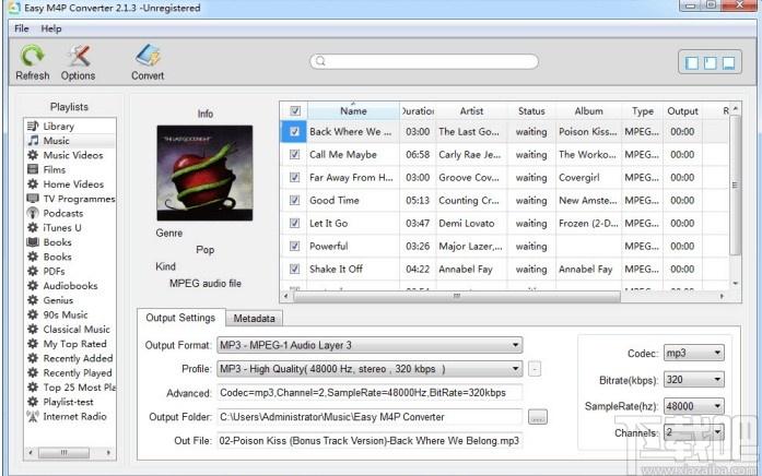 Easy M4P Converter下载,M4P转MP3工具,音频转换