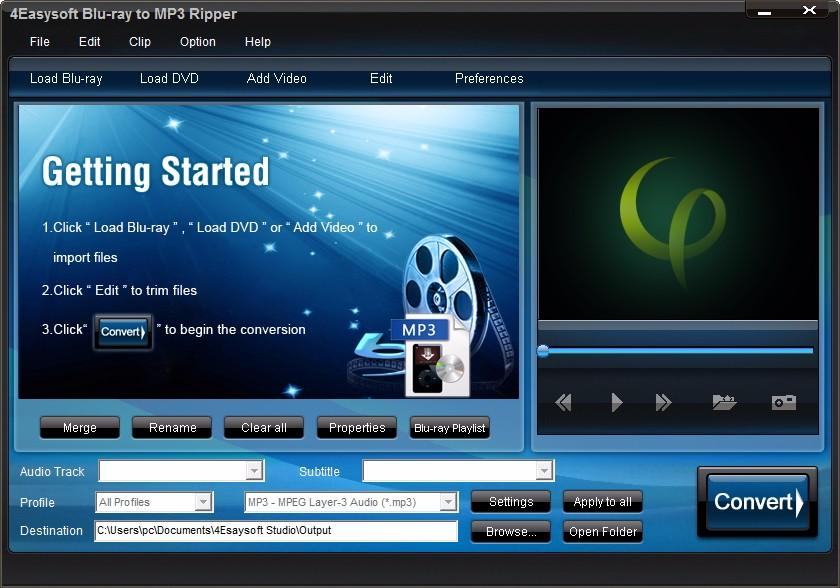 4Easysoft Blu-ray to MP3 Ripper,蓝光转MP3,音频转换